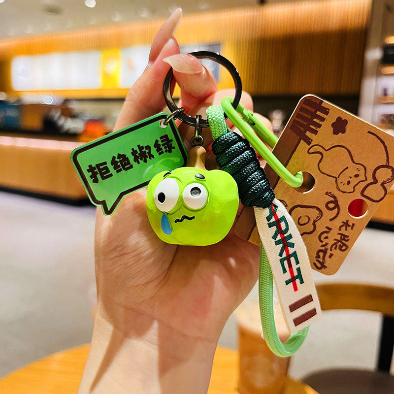 Wholesale Creative Wood Carving Wind Vegetable and Fruit Series Resin Key Chain